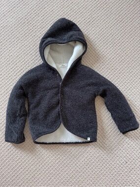 Toddler oh baby! Designer Softest Hooded Jacket in Charcoal 18-24 M